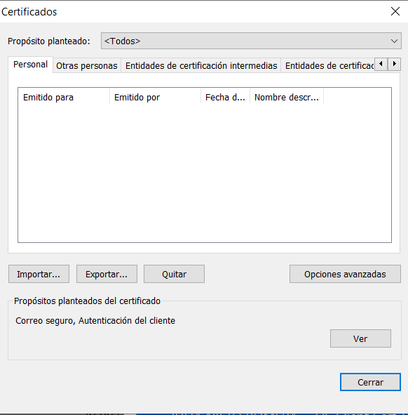 select the certificate and click export