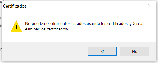 Confirmar eliminar el certificat