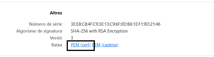 Drücken Sie in der Download-Zeile unter „Andere“ die Taste „PEM“ (true).