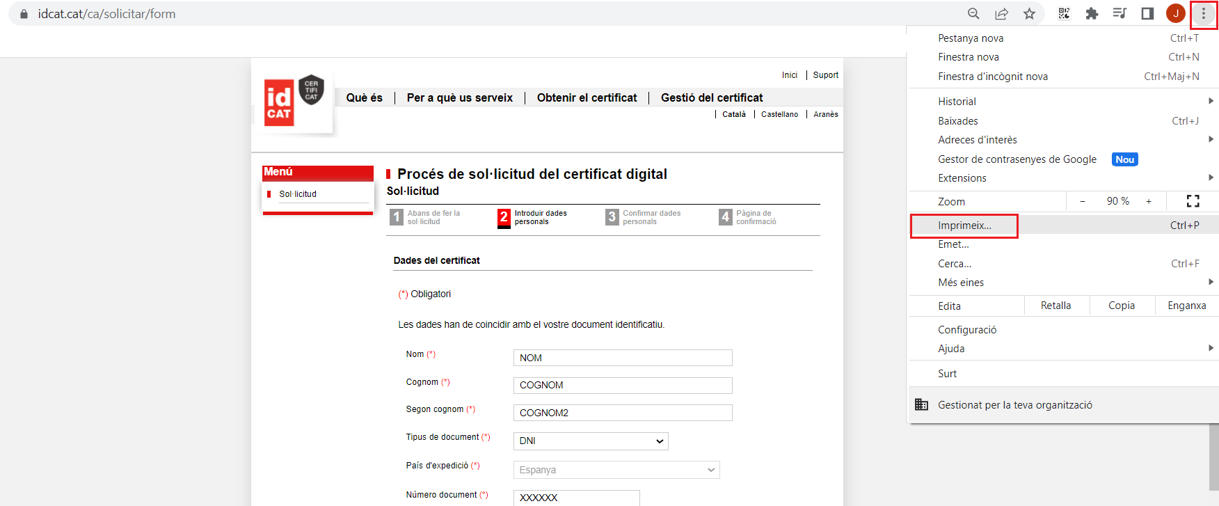 Sélectionnez l'option d'impression