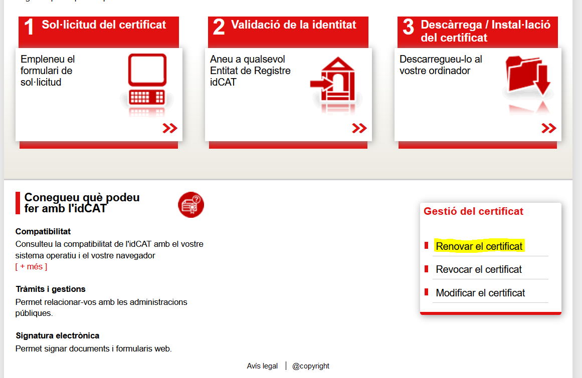 Go to the renew certificate section of the Certificate Management section.
