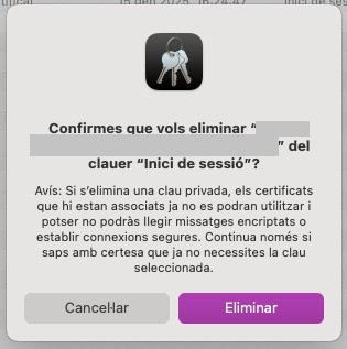 confirmar l'eliminació del certificat